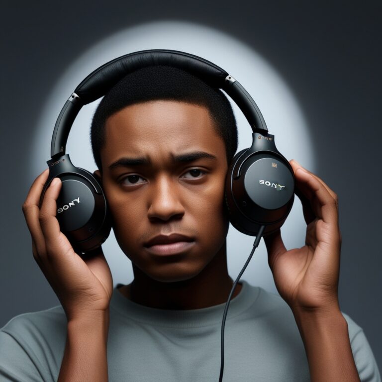 ヘッドフォンをつけた人