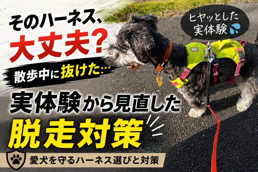 犬のハーネスが抜ける脱走対策