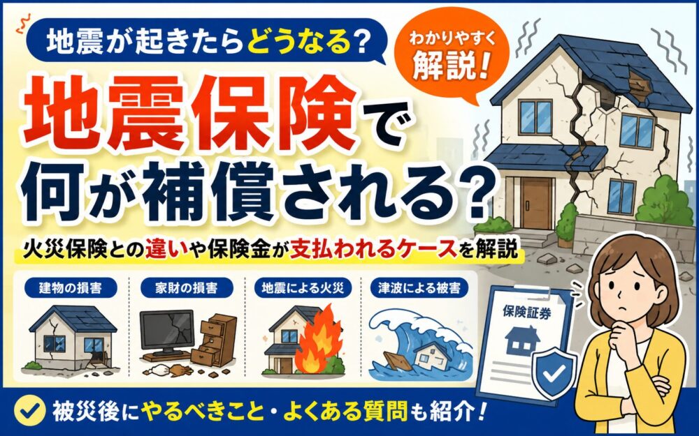 地震保険で何が補償される？火災保険との違いや保険金が支払われるケースを解説