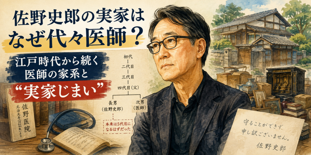佐野史郎の実家はなぜ代々医師？江戸時代から続く医師の家系と“実家じまい”