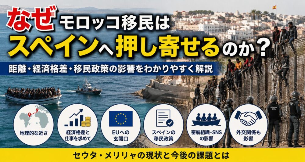 なぜモロッコ移民はスペインへ押し寄せるのか？距離・経済格差・移民政策の影響をわかりやすく解説